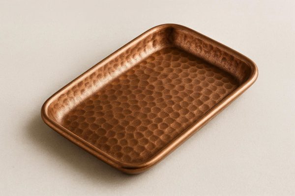 Metallic Hammered Copper Mini Tray for Bathroom and Vanity