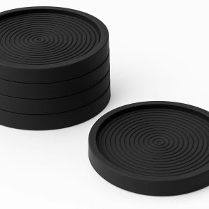 Thick Silicone Drink Coasters Absorbent and Dishwasher Safe