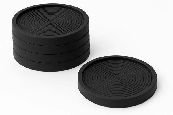 Thick Silicone Drink Coasters Absorbent and Dishwasher Safe