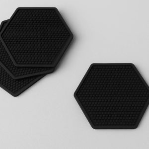 Hexagon Silicone Coasters Non Slip for Bar and Kitchen Use