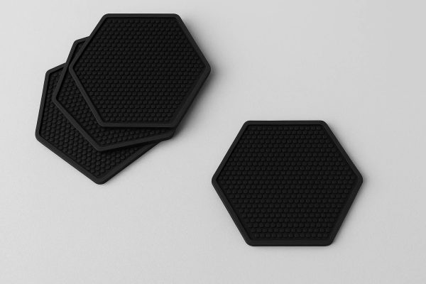 Hexagon Silicone Coasters Non Slip for Bar and Kitchen Use