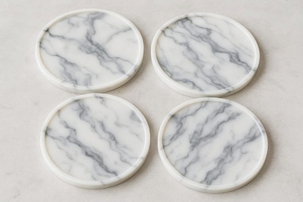 Marble Pattern Silicone Coasters Elegant and Heat Resistant