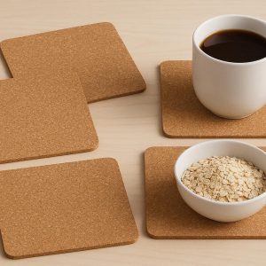 Large Square Cork Coasters for Big Mugs and Bowls